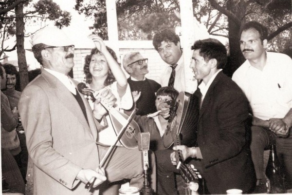 Rethymnian Association of Melbourne picnic in Green Hill with Kostas Moudakis lyra & George Tsourdalakis lute in 1973.